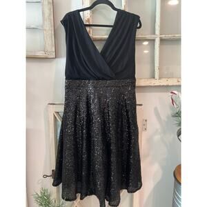 NWT Torrid size 12 black sequined knee length dress
